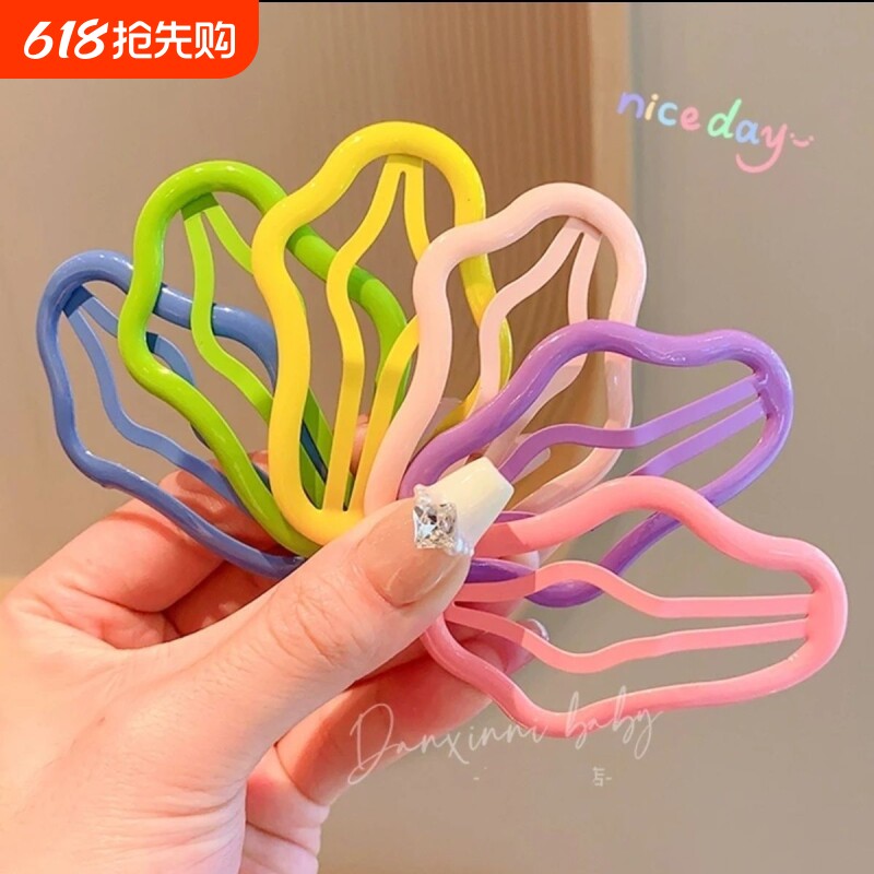 网红儿童舒适云朵发夹bb夹女童彩色后脑勺发卡侧边夹刘海碎发夹子