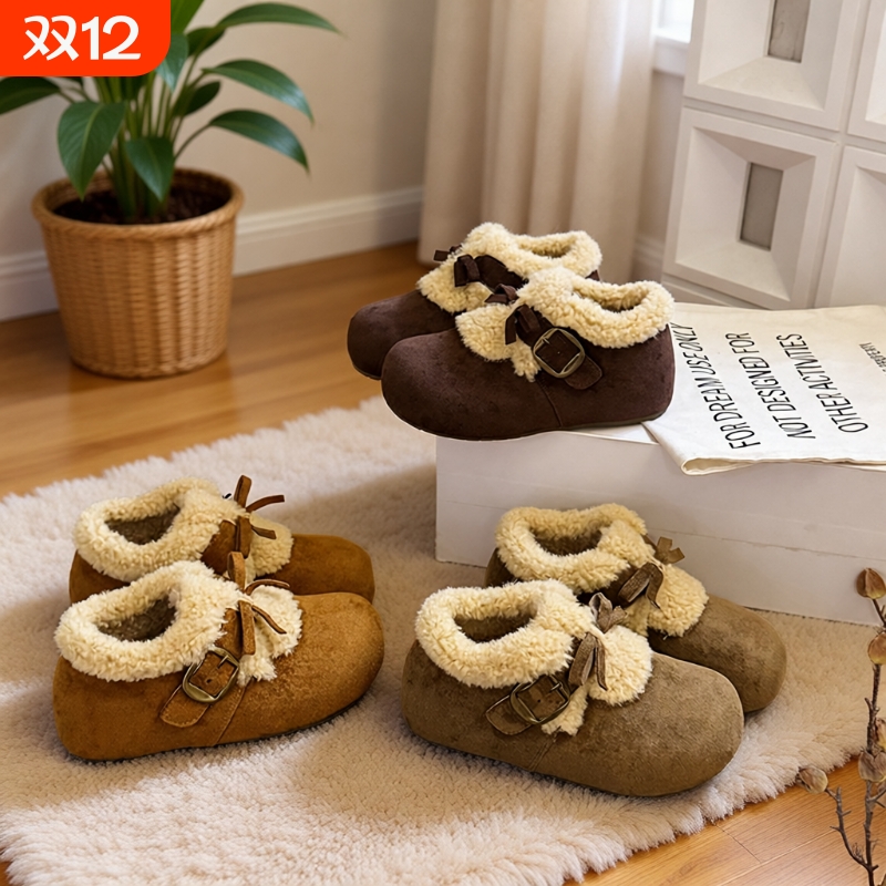 内增高复古勃肯鞋厚底雪地靴女2025秋冬季新款加绒加厚保暖棉鞋子