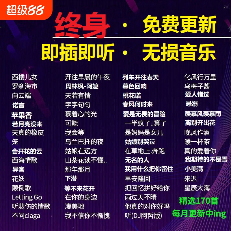 车载U盘500首抖音热歌环绕音