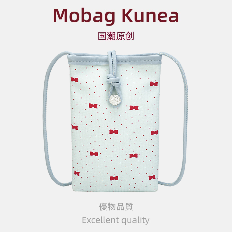MOBAG&KUENA小众波点小包包女2025新款潮蝴蝶结单肩斜