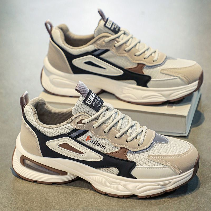 2025春季男鞋新款透气网面青少年运动鞋潮流百搭时尚休闲老爹潮鞋