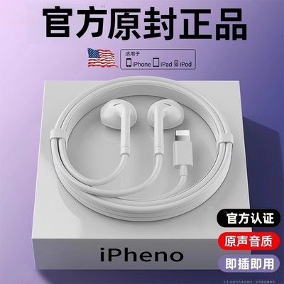 适用苹果有线耳机17/16/15/14/13/12/11/原promax装正品typec文枝