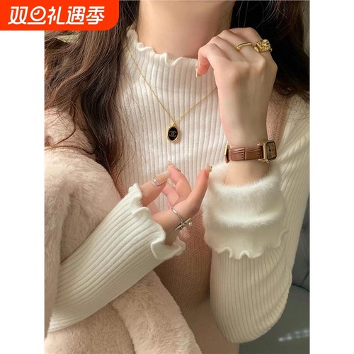 加绒打底衫女秋冬季|千人加购