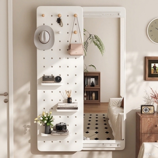 洞洞板隐形穿衣镜隐藏式 推拉全身镜子家用可关闭壁挂墙玄关试衣镜