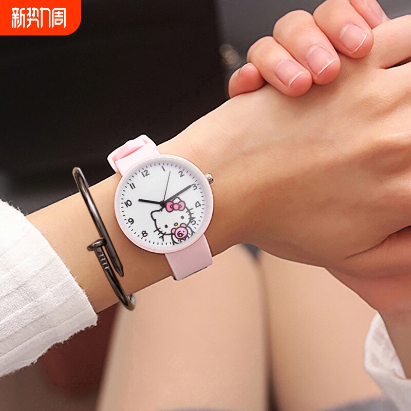 韩版简约手表可爱果冻儿童女学生防水石英指针式白色蓝色普通粉色