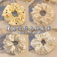 2025新款蕾丝少女甜美芭蕾风发圈女头花马尾头绳可爱大肠扎头发绳