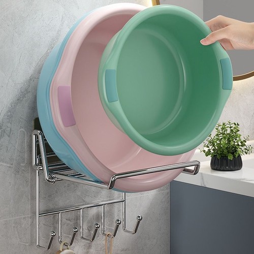 脸盆收纳架浴室柜下脸盆架卫生间洗漱台底部盆子伸缩挂架置物架子