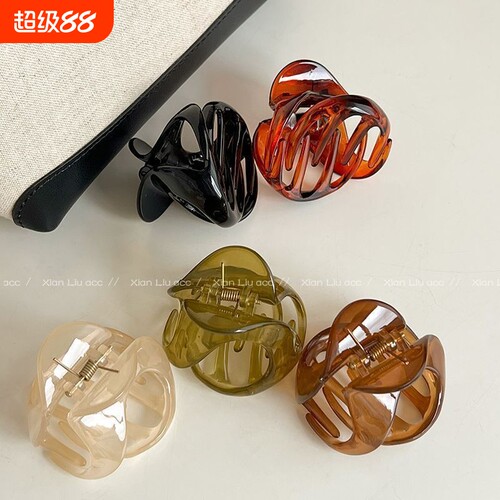 异形南瓜发抓夹女高级感发夹2024新款高端后脑勺鲨鱼夹小夹子发饰