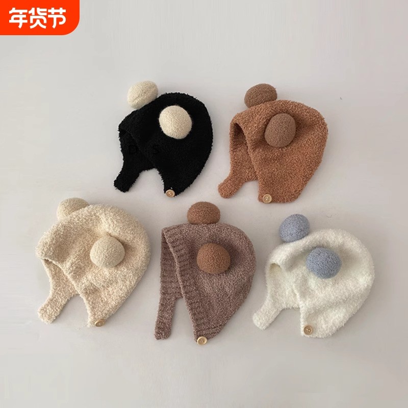 婴儿帽子秋冬季小月龄可爱超萌保暖男女宝宝护耳毛绒套头帽潮防寒,服饰配件/皮带/帽子/围巾,帽子,淘宝优惠券,粉丝福利购,淘宝优惠卷