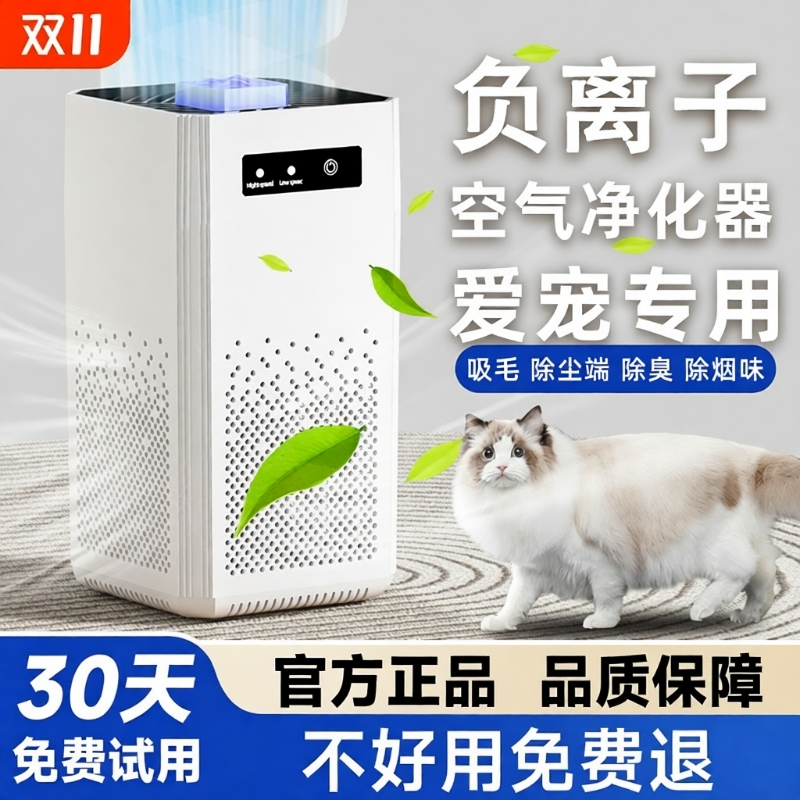 空气净化器家用除甲醛室内烟味吸宠物负离子净化机二手烟除烟换新