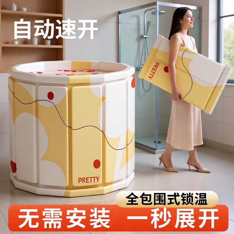 泡澡桶大人折叠家用洗澡桶儿童成人专用浴缸泡浴桶可坐沐浴盆恒温