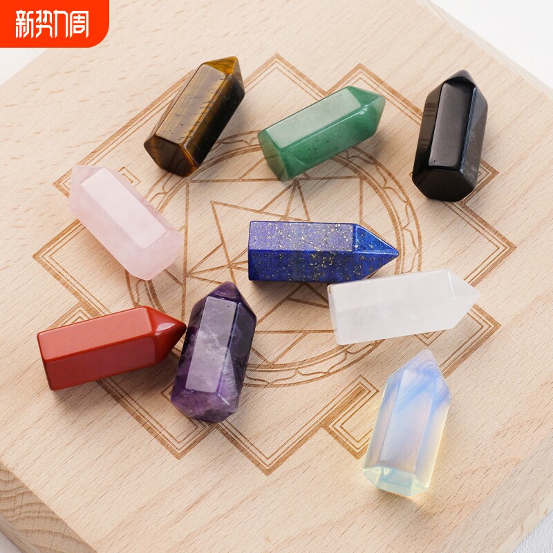 水晶柱单尖蛋白石天然白水晶东陵玉天青石摆件矿石标本宝石八色石