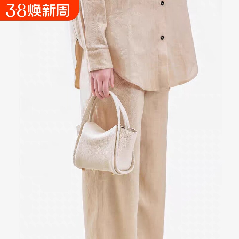 时尚元宝包mini菜篮子设计师款手提斜挎迷你小手机包手拎包牛皮