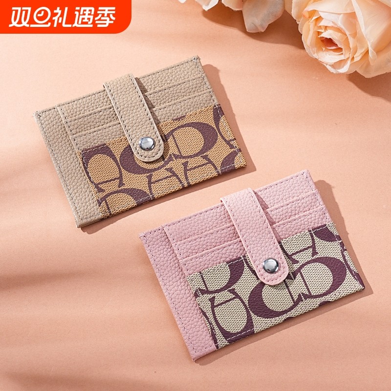 高档卡包女小巧精致山茶花新款女式卡片包证件位驾驶证迷你多卡位