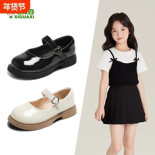女童鞋子儿童公主小皮鞋2025春秋新款女孩女宝黑色配礼服单鞋校园