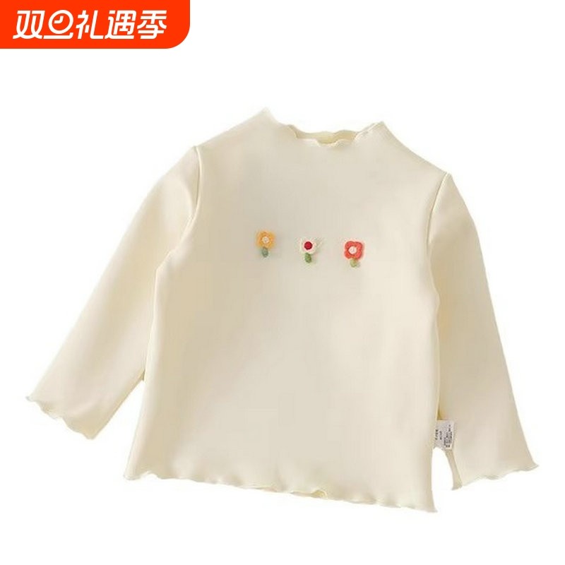 女童衬衫 2026冬女宝宝加绒打底上衣A类棉质加厚保暖可外穿