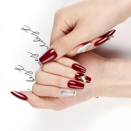 纯手工穿戴甲批发美甲贴片红色美