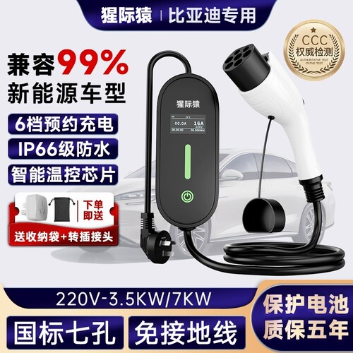 适配公牛款充电枪3.5kw秦plusdmi海鸥海豚驱逐舰05唐便携式