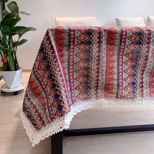 田园云南民族风涤棉波西米亚复古餐桌布布料台布茶几长方形圆桌布