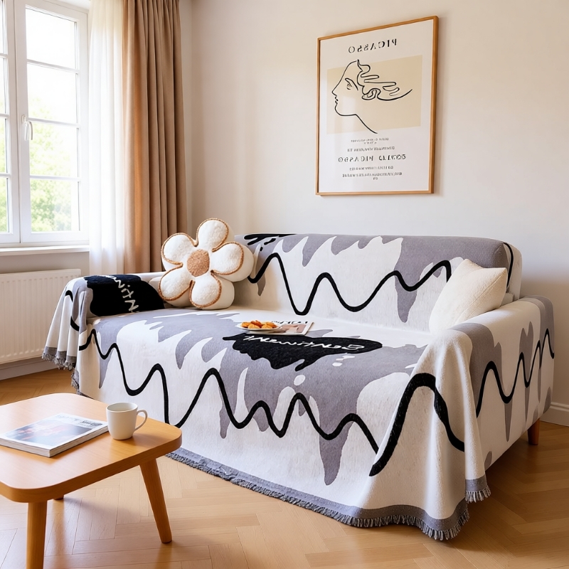 沙发巾四季通用沙发盖巾全盖一片式盖布防滑沙发套罩防猫抓三人位