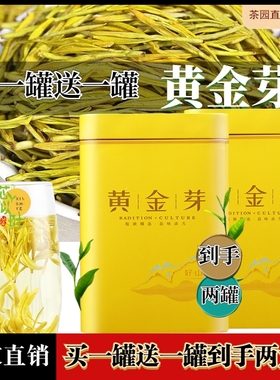 买一罐送一罐雨前茶叶2025新茶黄金芽浓香耐泡黄金叶绿茶250g罐装