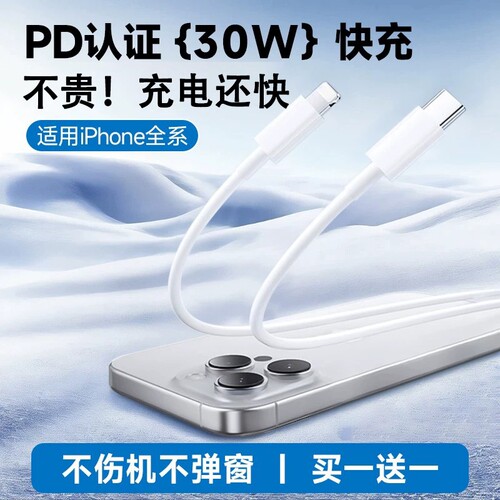 弎希适用苹果全系PD30W快充线