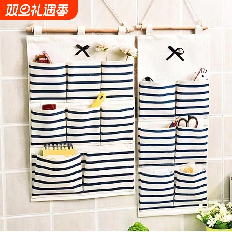 床头挂墙收纳袋挂袋宿舍袜子置物袋墙挂式床边门后墙上布袋壁挂