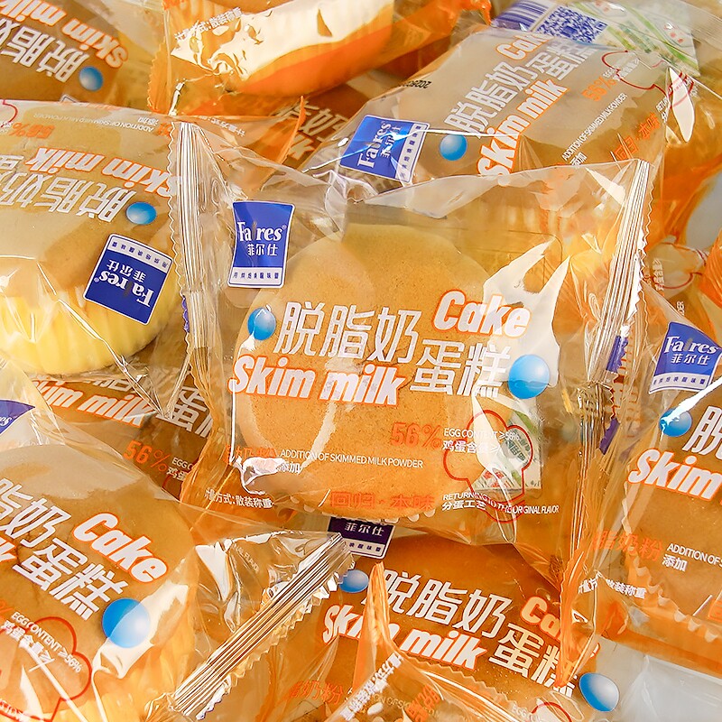 菲尔仕脱脂奶蛋糕早餐面包糕点心散称小包装解馋休闲零食整箱批发