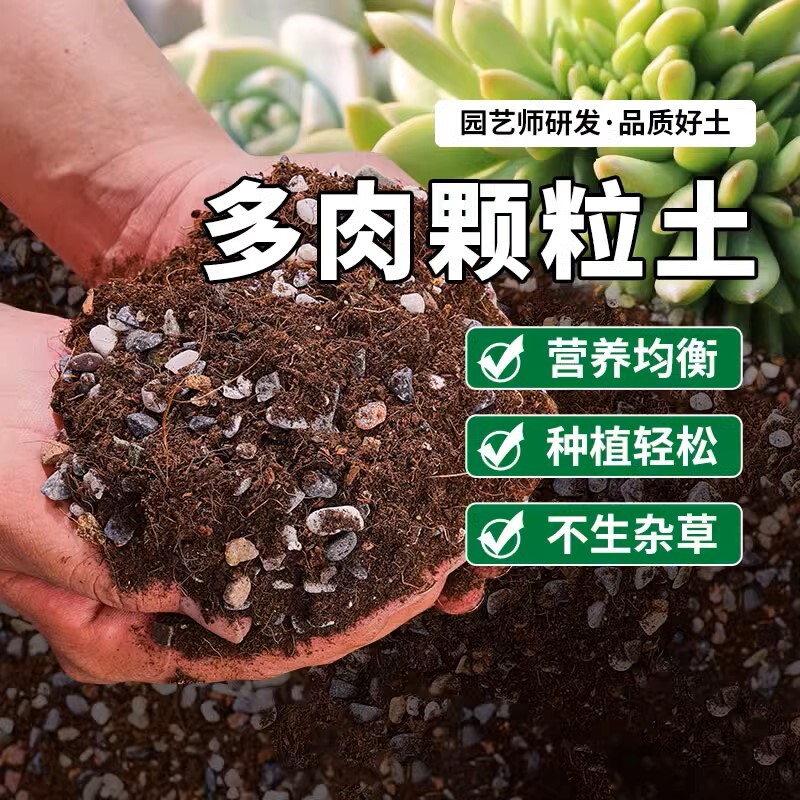多肉颗粒土专用营养土植物泥炭种植土壤肉肉叶插小苗老桩颗粒花土