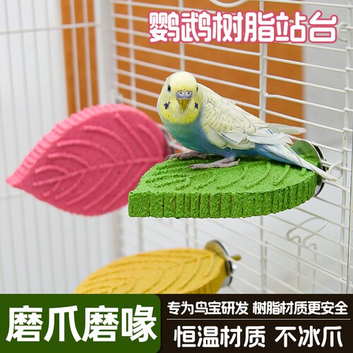 鹦鹉站杆站台玩具磨爪树脂站棒虎皮解闷磨爪站架磨牙站棍鸟用秋千