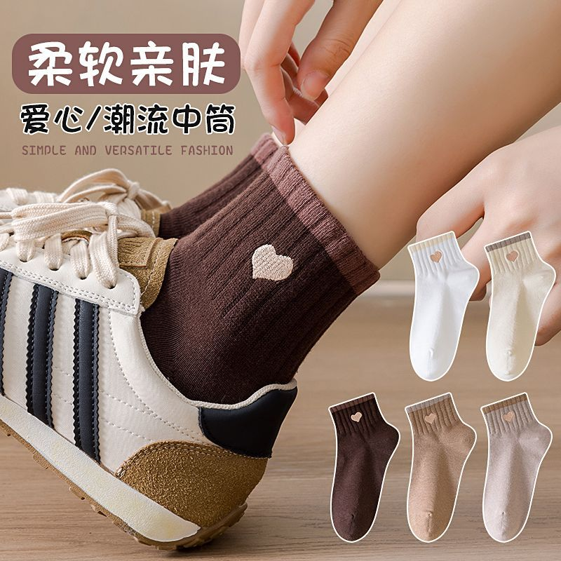 诸暨棉袜抑菌秋冬季新款女短袜耐脏防臭透气吸汗潮流百搭简约女袜