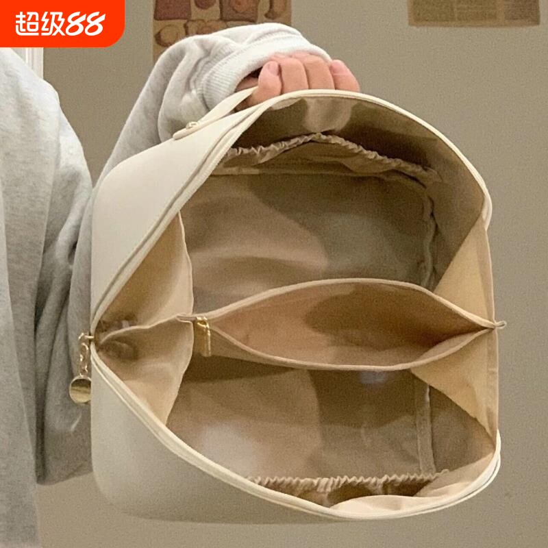 2026新款化妆包便携女大容量收纳包小洗漱包手提箱旅行分区刷子