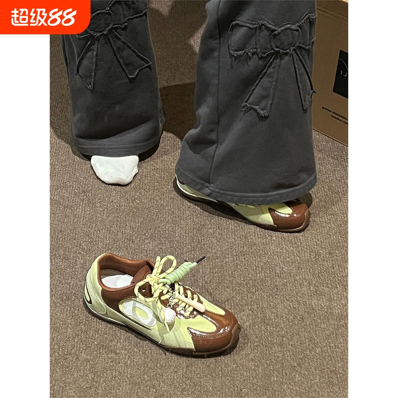 小众赛车鞋4cm内增高夏季巨好看鞋子2025新款休闲运动阿甘德训鞋