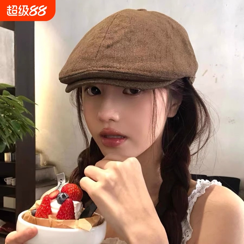 棉麻贝雷帽男女新款|万人加购