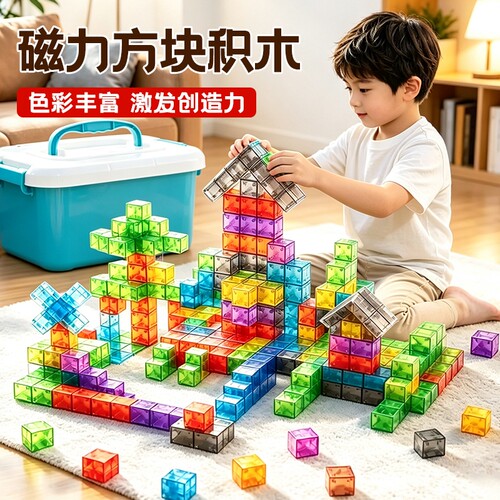 百变透明磁力方块积木