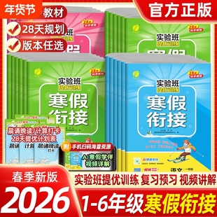 2026实验班寒假衔接提优训练语文数学英语一二三四五六年级人教版苏教北师大小学同步预习学习资料实验班寒假作业寒假预复习一本通