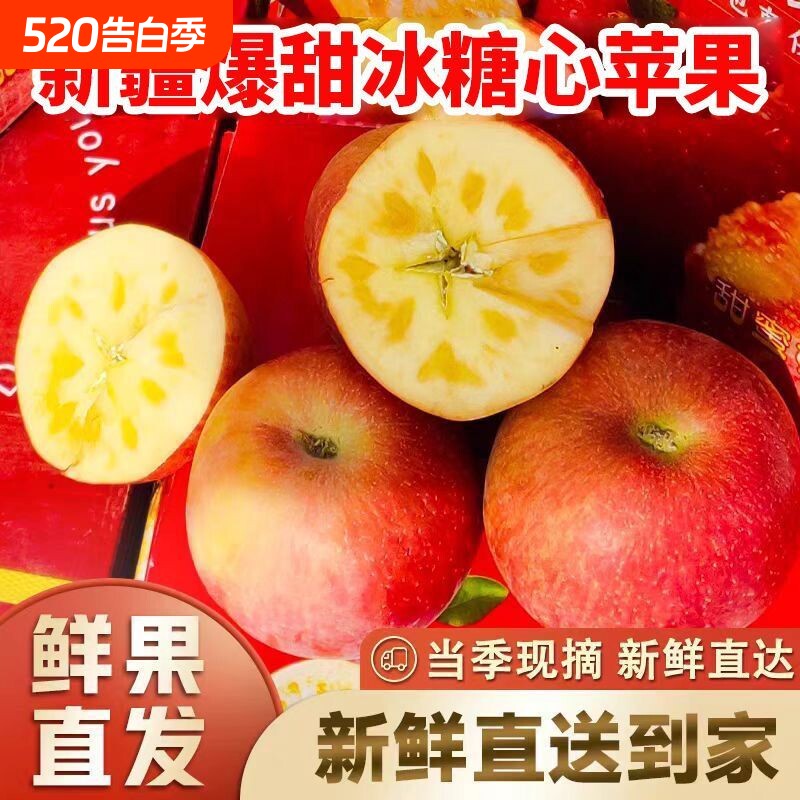 新疆阿克苏冰糖心苹果当季鲜果产地脆甜多汁现货速发现摘精选新鲜