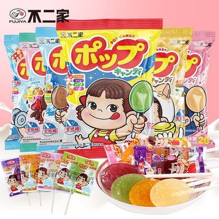 不二家棒棒糖水果味8支袋装糖果儿童休闲零食休闲办公分享