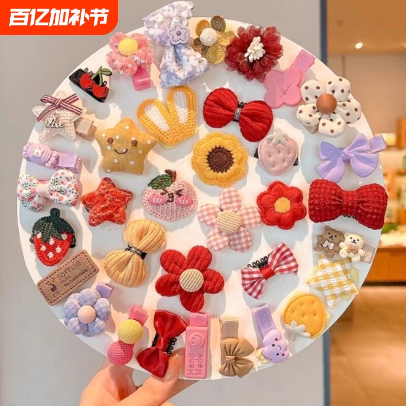 婴幼儿汗毛夹不伤发胎毛发夹头饰女宝宝可爱2026新款夹子发卡花朵