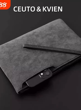 CEUTOKVIEN大容量翻毛皮卡包商务休闲手拿包手机多功能手袋钱包