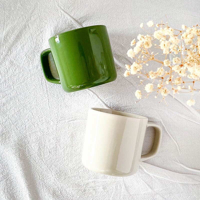 ins风陶瓷马克杯纯色小清新水杯办公室咖啡杯情侣水杯 微瑕