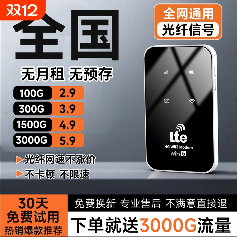 智能wifi移动无线wifl6便携式免插卡2026新款路由器全国通用流量wi-fi车载宽带4g高速网络智能上网卡车载wifi