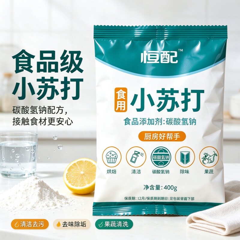 400g食用小苏打家用小苏打粉食品级多功能小苏打烘焙刷牙厨房清洁