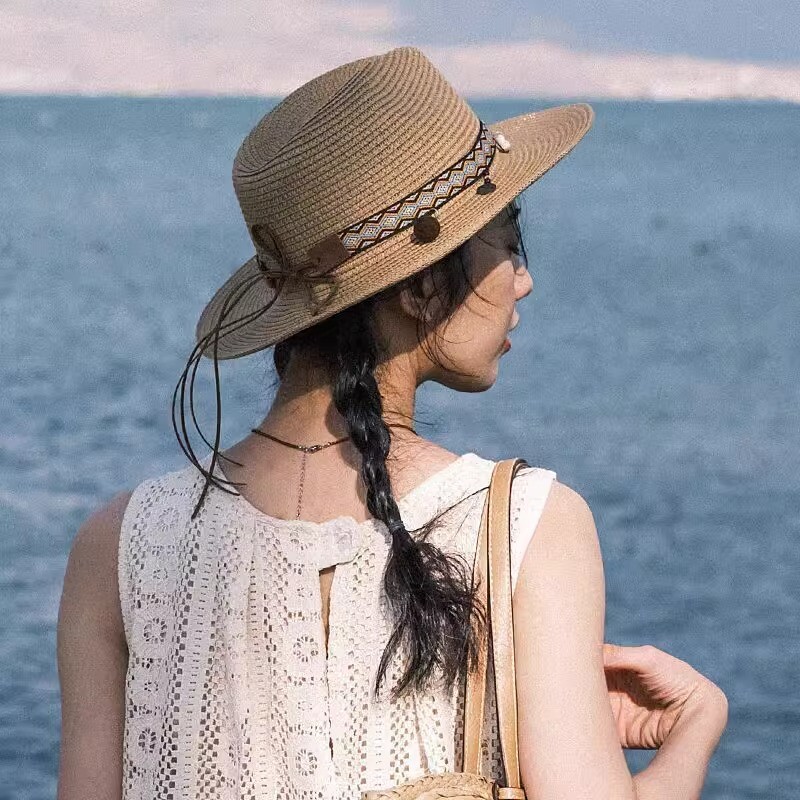 云南民族风帽子度假草帽沙滩草原旅游复古牛仔帽女民族风宽帽檐