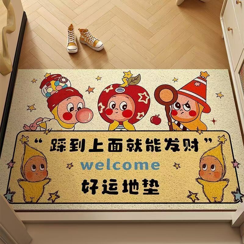 门口地垫星星人可爱防滑吸水软硅藻泥入户门玄关通用地毯地垫浴室