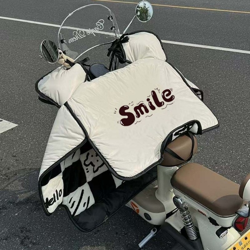 2025新款电动车挡风被冬季加绒加厚踏板防寒防风冬款法兰绒羽绒