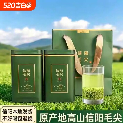 信阳毛尖2026新茶绿茶正品旗舰店明前雨前特级嫩芽全芽尖茶礼盒装