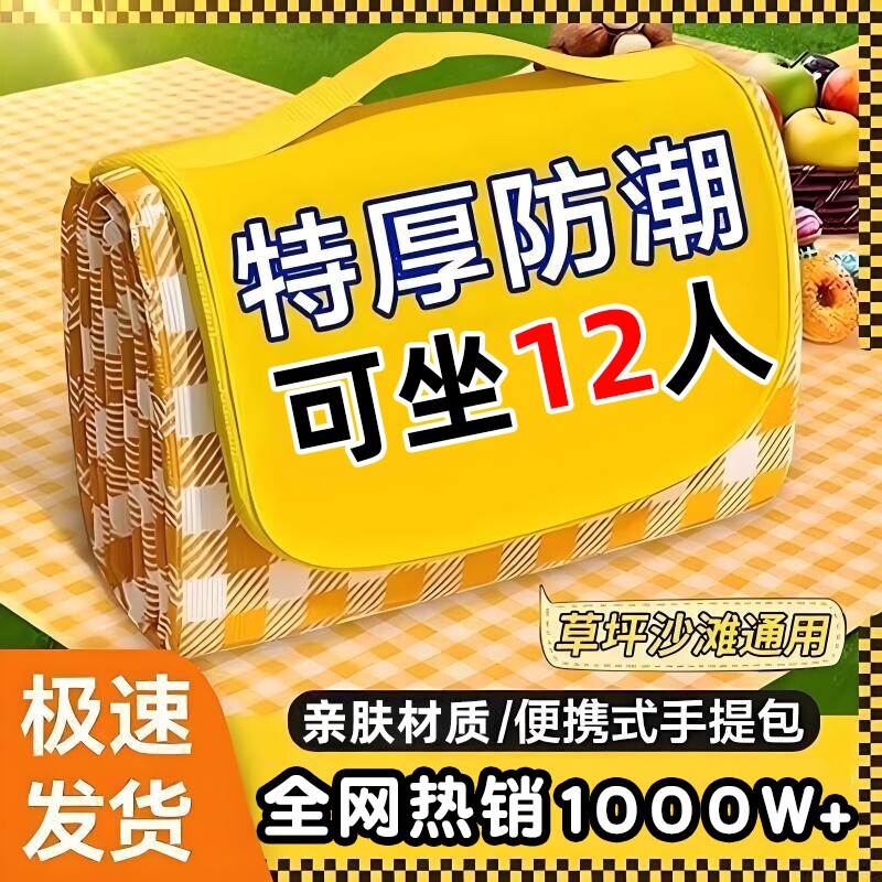野餐垫防潮加厚户外春游地垫露营防水ins便携垫子草坪野炊坐垫