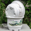 仿陶瓷花盆树脂阳台大号透气高档白色家用加厚太阳花果树绿植盆栽