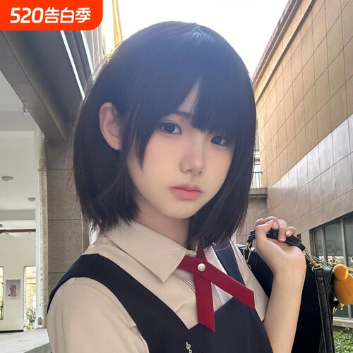 纤韵佳人假发女短发bobo黑棕色自然少女波波头彷真人发丝全头套式